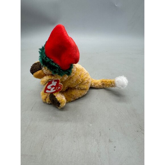 Ty Beanie Baby "Jingle Pup" Christmas Plush Dog 7" Red Santa Hat Surface READ - Picture 2 of 7